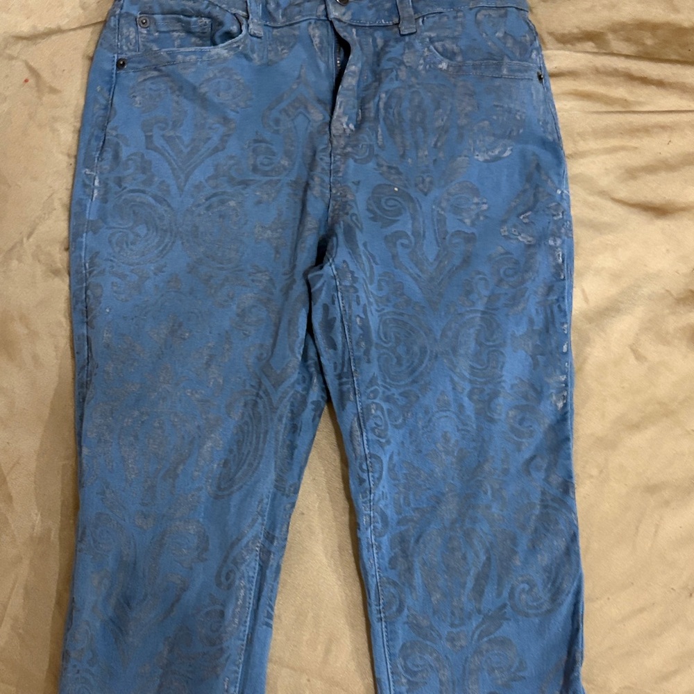 Blue Patterned Jeans - Picture 2 of 8